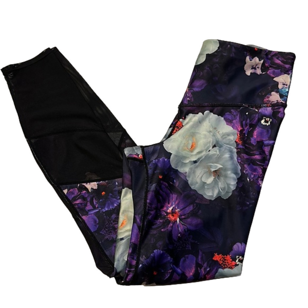 JoyLab Floral Leggings - Purple and White